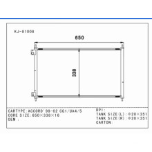 Condensador automático de alumínio para Accord′98-02 Cg1 / Ua4 / 5